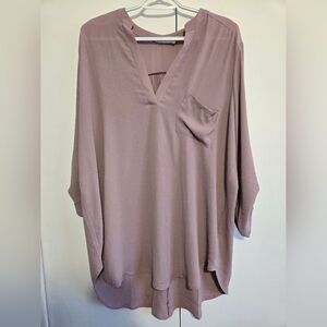 All‎ in Favor Dusty Pink V-Neck Blouse